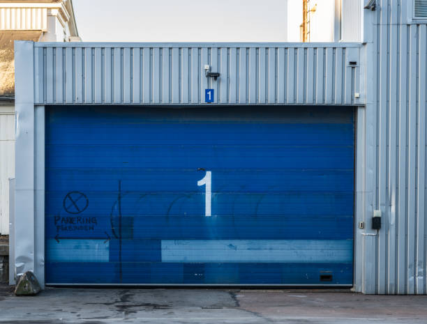 Garage door of warehouse
