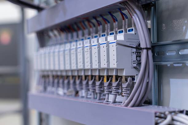 istock electrical cabinet with fuses, parts and components of electrical systems 2204596300