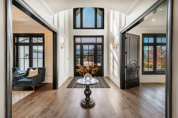 istock Front entry hall foyer of a luxurious and elegant home interior 2204604326