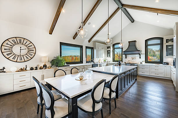 istock Enormous modern farmhouse kitchen interior 2204604923
