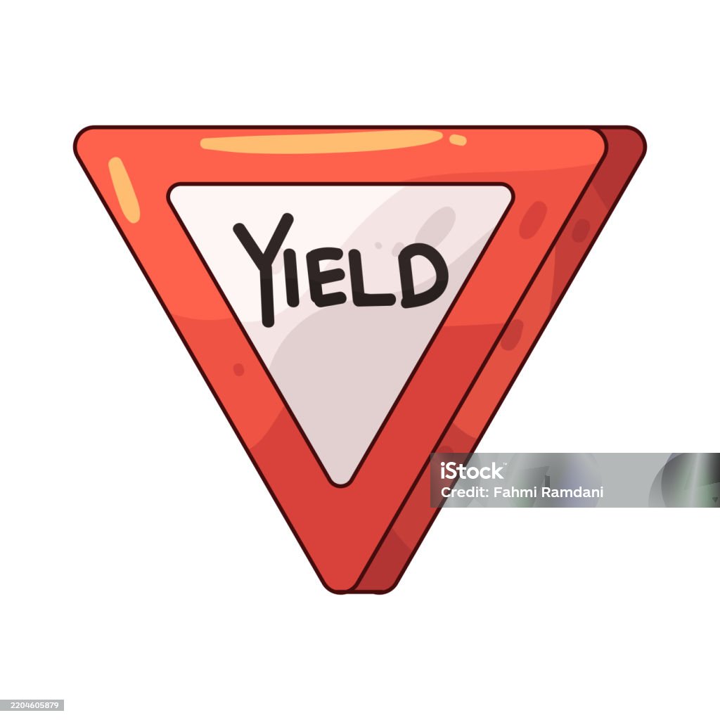 Yield Sign Text Yield Sign Stock Illustration - Download Image Now - Arrow Symbol ...