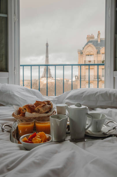 istock Elegant Parisian Breakfast with Eiffel Tower View in Paris, France 2204607409