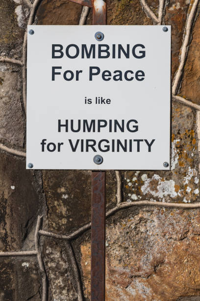 istock Humorous sign promoting peace in rural Texas. 2204611664
