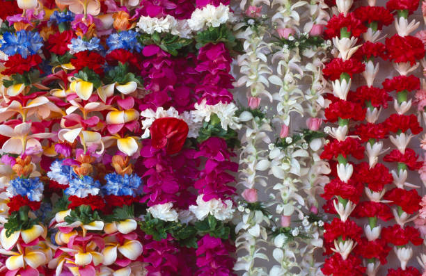 USA Hawaii,  honolulu, Waikiki beach  , lHawaiian lei's  for sale