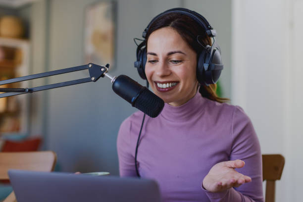istock Woman working remotely in home office, at workplace with computer as freelancer 2204622468