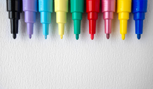 istock Acrylic pens on white paper. 2204628804