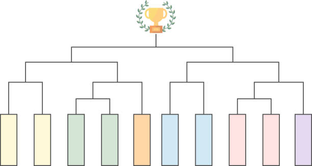 istock A simple 10-person tournament chart with an illustration of a championship trophy 2204630024