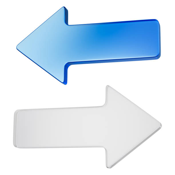 istock Blue and White Directional Arrows Graphic 2204639383