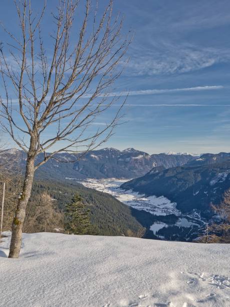 istock Winter landscape with mountains and clear sky. 2204649556