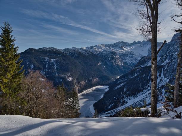 istock Scenic winter mountain landscape with clear sky. 2204649557