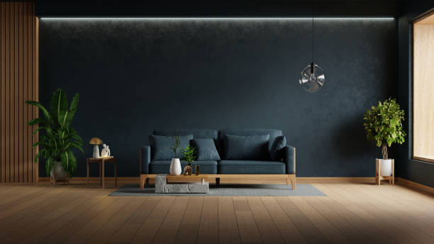 istock Modern minimalist combined with dark Japandi emphasizes simplicity, elegance, calmness and warmth through the use of dark tones and natural materials.- 3D rendering 2204653946