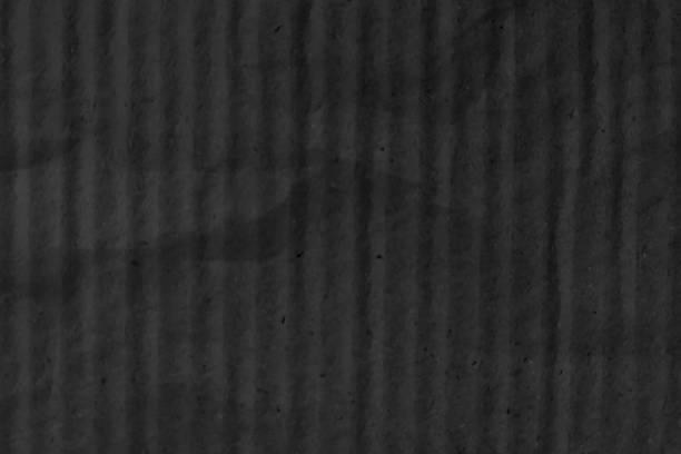 Dark grey black colored vector backgrounds like grunge textured smudged rough rustic ribbed, rippled corrugated striped old cardboard or iron metal sheet with three dimensional narrow stripes or grooves all over and copy space Dark grey black colored vector backgrounds like grunge textured smudged rough rustic ribbed, rippled corrugated striped old cardboard or iron metal sheet with three dimensional narrow stripes or grooves all over and copy space. There are abstract vertical stripes all over. Apt for use as, wallpapers, wrapping paper, roof top tin material, packaging material backdrop. roof cladding stock illustrations