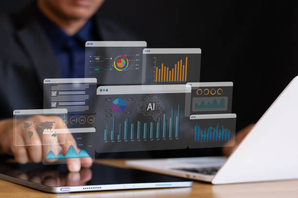 istock Businessmen use laptops to analyze sales data, using AI technology to plan business, strategy and marketing development. 2204662254