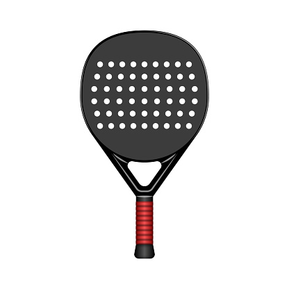Modern Padel Racket Vector Black Padel Racket With Perforated Surface Isolated On White Background ...