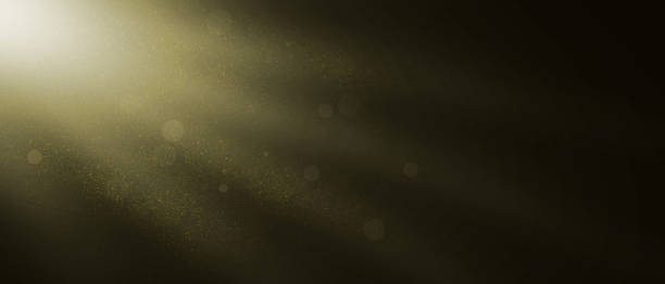 istock golden sunlight from the side with dust effect. Mild and soft bokeh on black background 2204671536