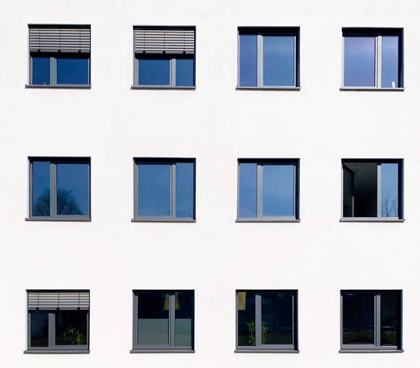 istock Wideview of windows against white background. 2204673168