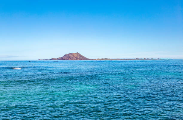 Island Isla de Lobos, Canary Islands, Spain, Europe.  Island Isla de Lobos seen from Island Fuerteventura.