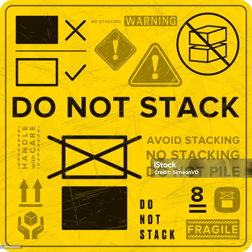 Iso Do Not Stack Vetores de Do Not Stack Packaging Symbol Sign And Label Indicating That ...