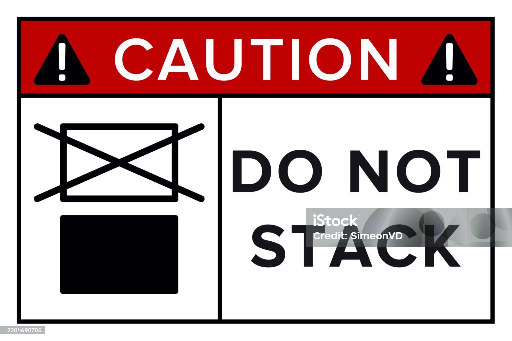 Not Stackable Pictogram Do Not Stack Packaging Symbol Sign And Label Indicating That Items ...