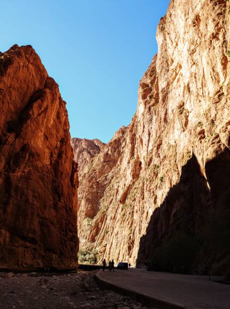 istock Scenic mountain gorge with steep rocky cliffs under a clear blue sky in Todra Gorge, Morocco 2204693886