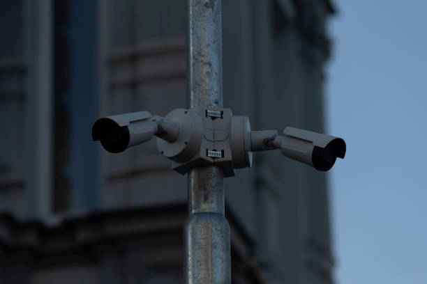 istock The Surveillance Camera Mount is on an Urban Structure for security 2204697854