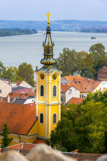 istock Belgrade, Serbia panoramic view with church, Zemun 2204700639