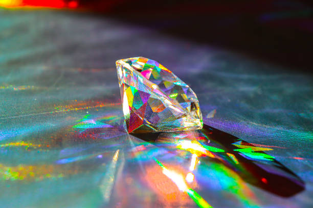 istock Holographic background. Diamond on shiny background. Rainbow effect. 2204704630