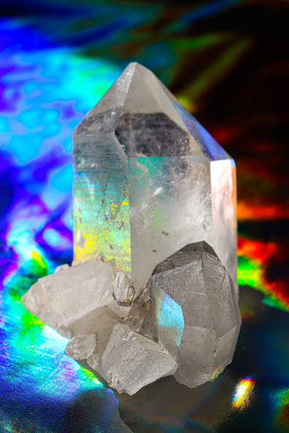 istock Holographic background. Crystal on a shiny background. Rock crystal. 2204705132