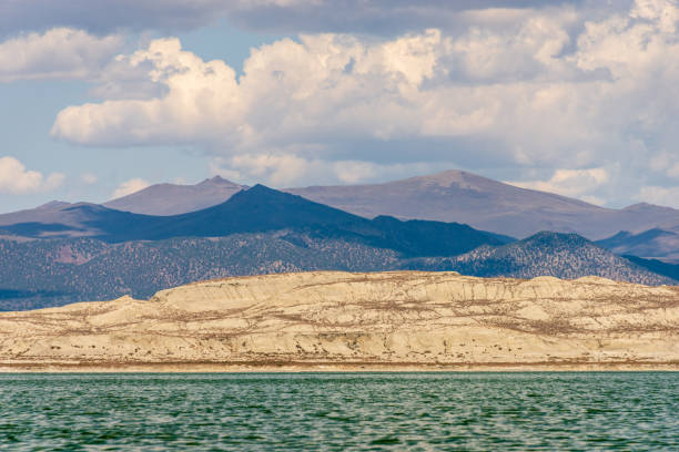 Abuquiu Lake, New Mexico,  in Summer with rain clouds in the background