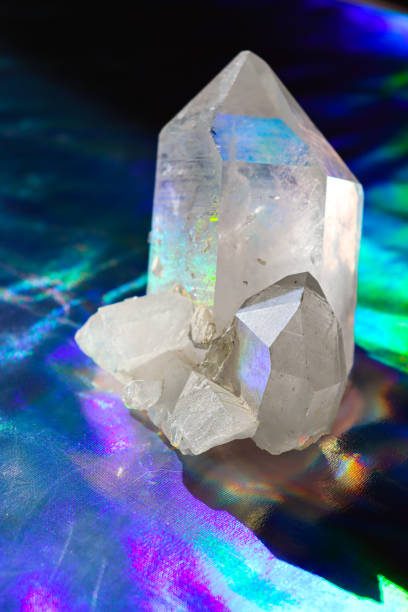 istock Holographic background. Crystal on a shiny background. Rock crystal. 2204705314