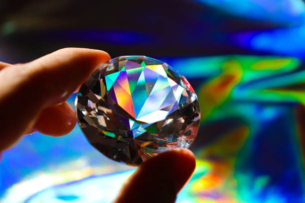 Dazzling diamond blue, transparent background. vector