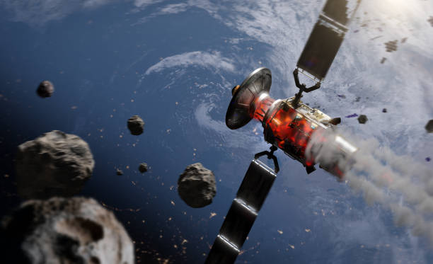 istock Asteroids in Space .Satellite To Crash Into earth.. 2204715279