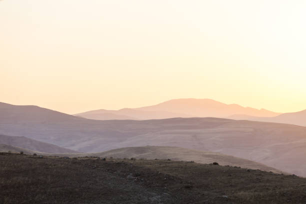 Autumn sunset landscape of Armenian mountains