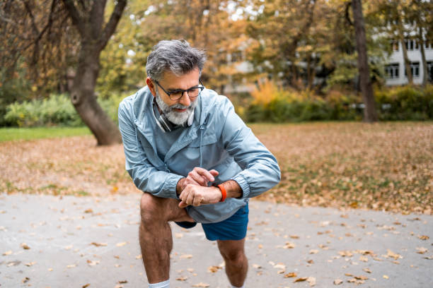 istock Mature man checking his fitness progress on smartwatch 2204740484