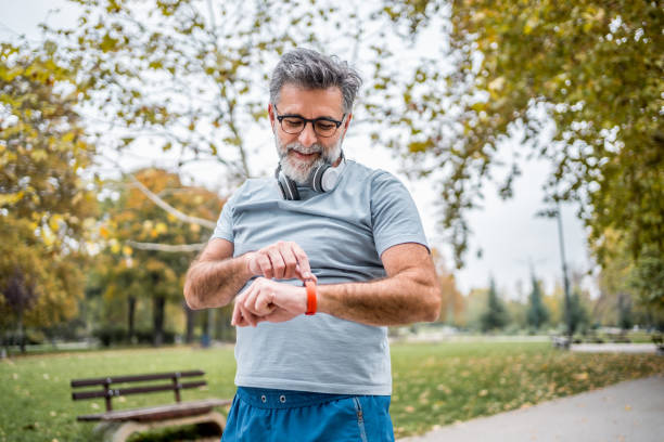 istock Mature man checking his fitness progress on smartwatch 2204740485