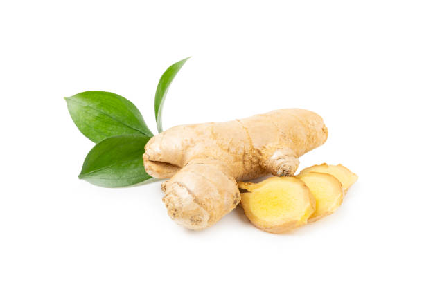 istock Fresh ginger and lemon isolated on white background. Sliced ​​ginger. Ginger root. Traditional alternative medicine, healing tea for immunity. Close-up. 2204747319