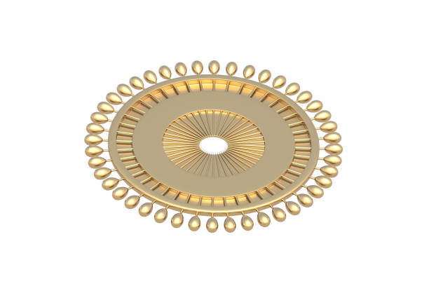 Golden sewing pins in plastic holder isolated on white background. 3d render