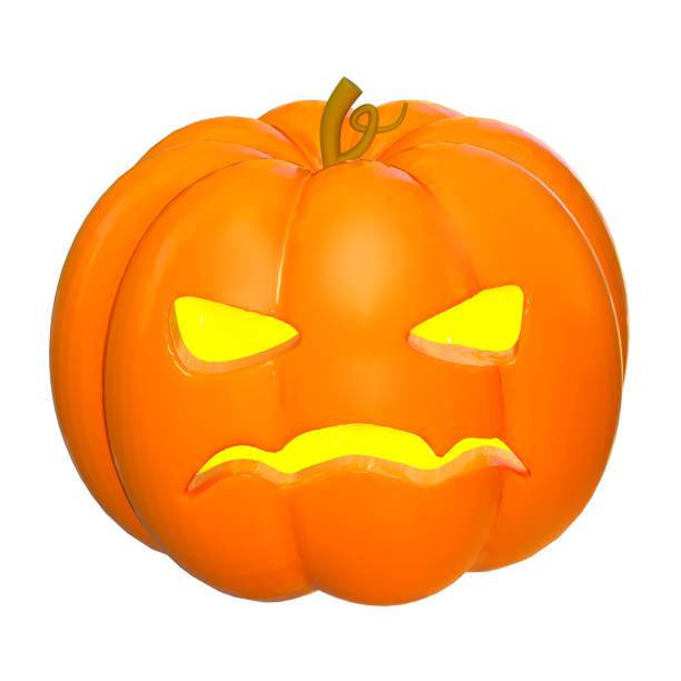 istock 3d cute scarry Halloween pumpkin 2204753583