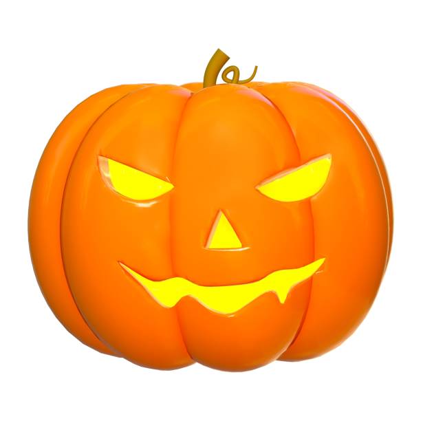 istock 3d cute scarry Halloween pumpkin 2204753587