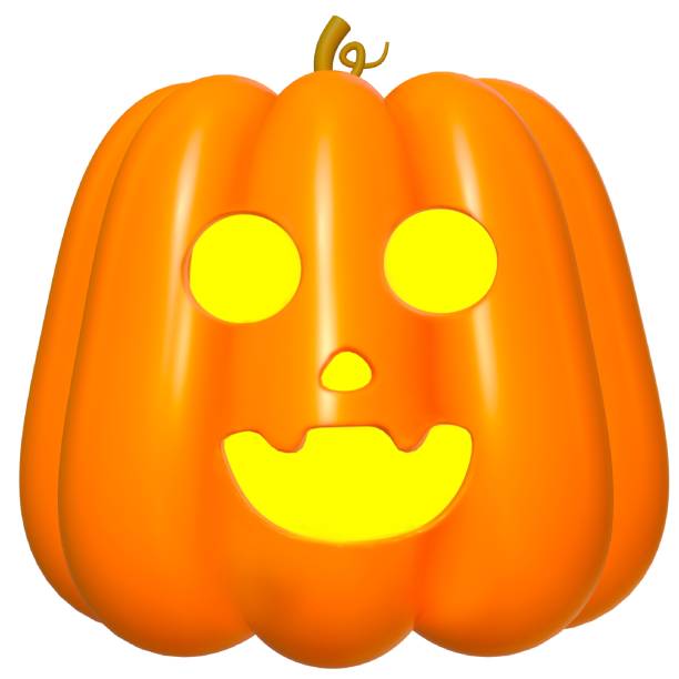 istock 3d cute scarry Halloween pumpkin 2204753617