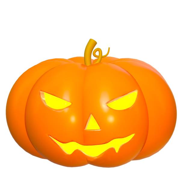 istock 3d cute scarry Halloween pumpkin 2204753723