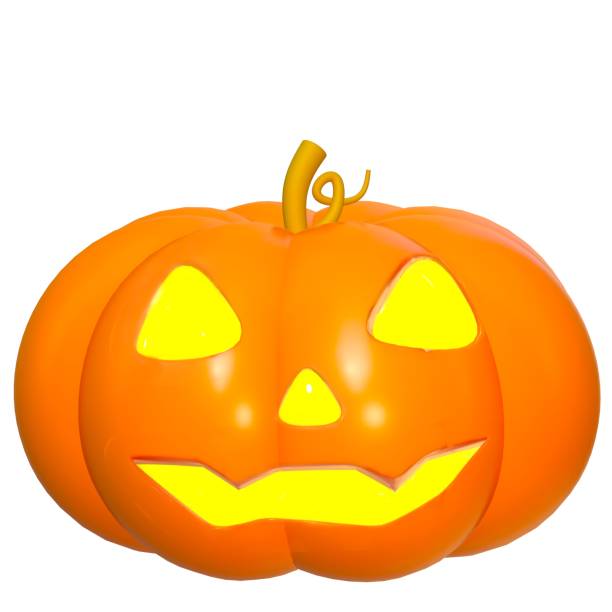istock 3d cute scarry Halloween pumpkin 2204753728