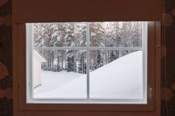 istock Winter wonderland seen through a window during a snowy day 2204755494