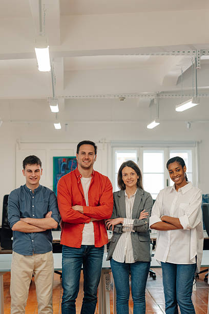istock Startup business team posing with confidence in modern office 2204767658