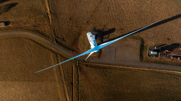 top down view of an electricity generating wind turbine