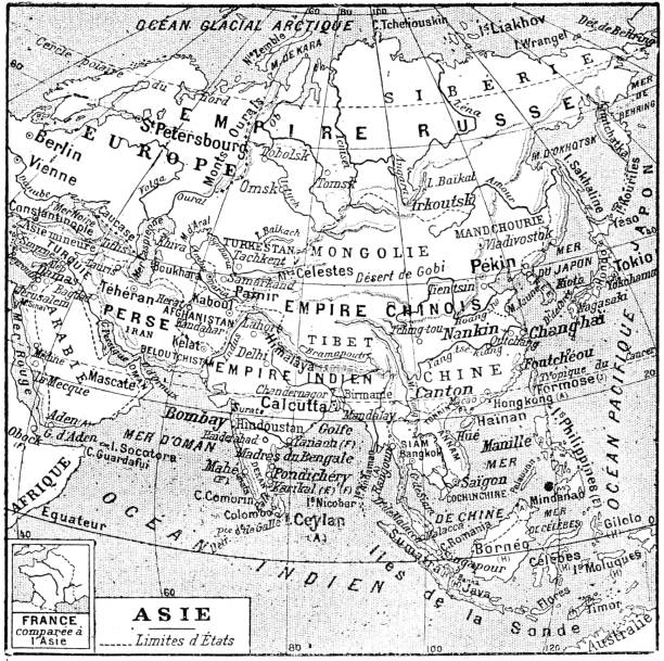 istock Map of Asia of the 19th century. 2204781297