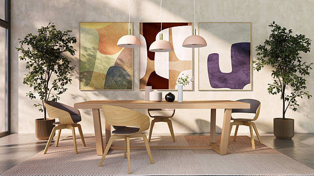 istock Large luxury modern bright interiors Living room mockup illustration 3D rendering image 2204797934