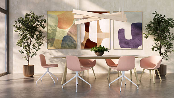 istock Large luxury modern bright interiors Living room mockup illustration 3D rendering image 2204800127