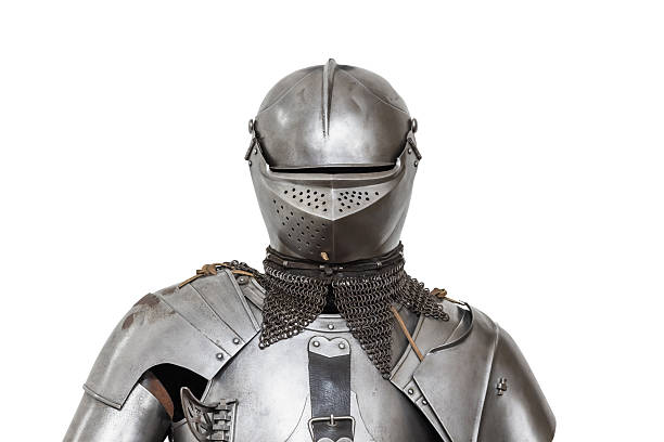 istock Frontal view of a knight armor featuring a closed helmet 2204810029
