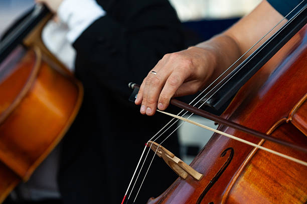 istock Musician hand playing the contrabass 2204810458